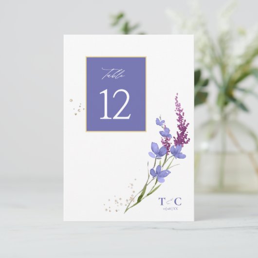 Invitation Tableau de texture du Mariage fleur sauvage n° Per (Debout devant)