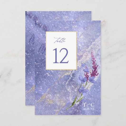 Invitation Tableau de texture du Mariage fleur sauvage n° Per (Devant / Derrière)