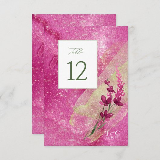 Invitation Tableau de texture du Mariage fleur sauvage No. Fs (Devant / Derrière)