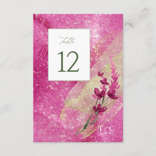 Invitation Tableau de texture du Mariage fleur sauvage No. Fs (Devant)
