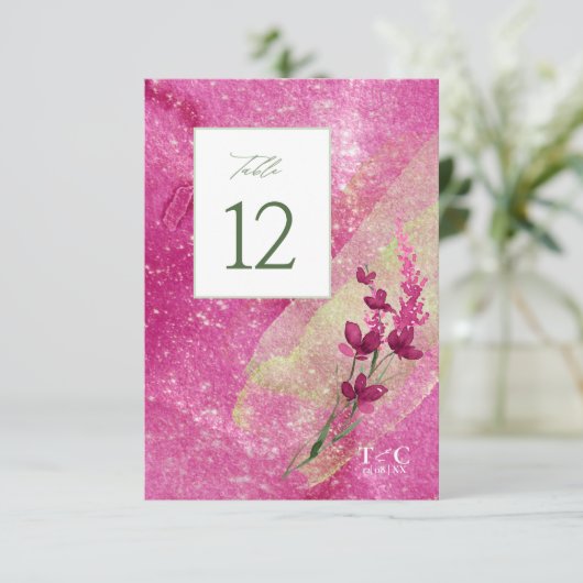 Invitation Tableau de texture du Mariage fleur sauvage No. Fs (Debout devant)