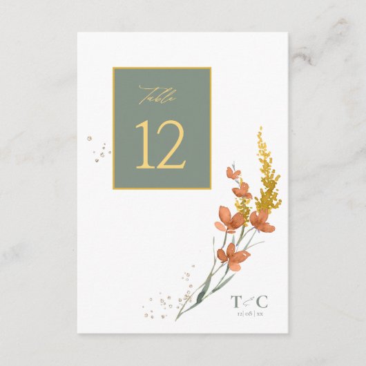 Invitation Tableau de texture Mariage fleur sauvage n° Gold I (Devant)