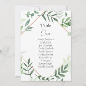 Invitation Tableau des feuilles verts - Nombre de places (Dos)