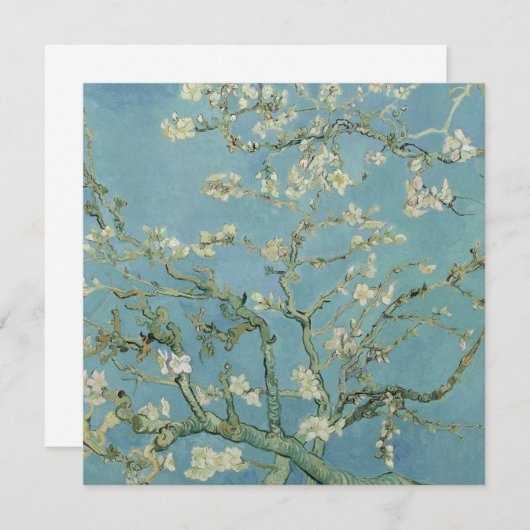 Invitation Tableau des fleurs d'amandes de Van Gogh (Devant / Derrière)