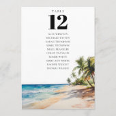 Invitation Tableau des nombres de places de la plage tropical (Dos)