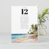 Invitation Tableau des nombres de places de la plage tropical (Debout devant)