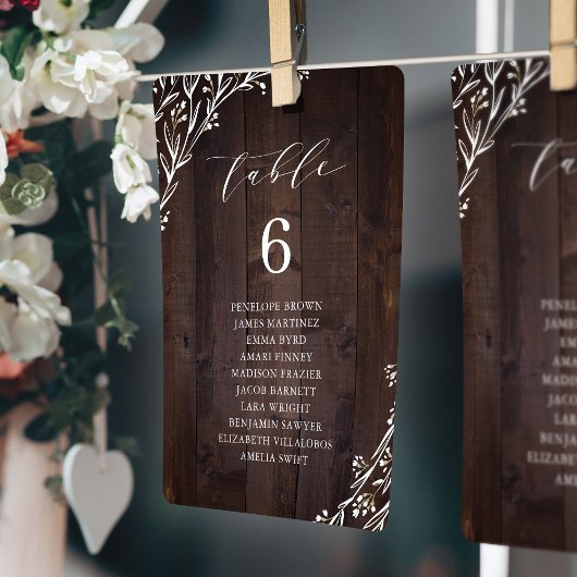 Invitation Tableau des places du tableau de table fleuri Rust