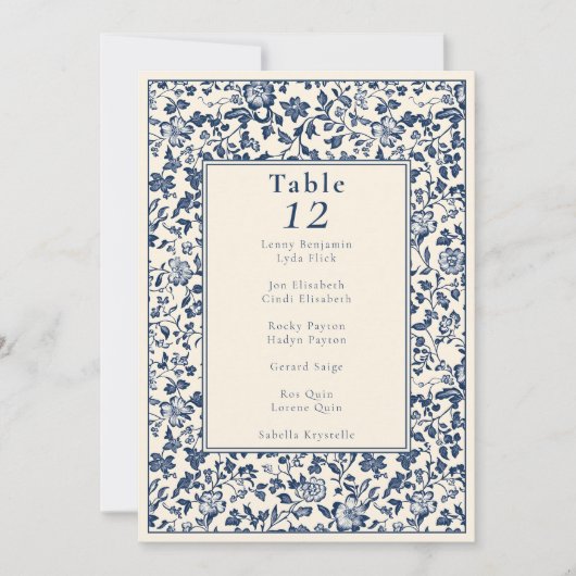 Invitation Tableau des sièges à table fleurie complexe de sty (Devant)