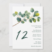 Invitation Tableau des sièges de la branche Eucalyptus mariag (Devant)