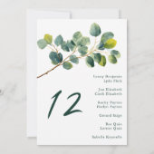 Invitation Tableau des sièges de la branche Eucalyptus mariag (Dos)