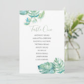 Invitation Tableau des sièges des Mariages tropicaux, plan de (Debout devant)