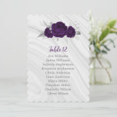 Invitation tableau des sièges fleuris pourpre argenté numéro (Debout devant)