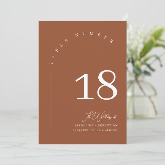 Invitation Tableau des sièges Mariages de automne en terre cu (Debout devant)