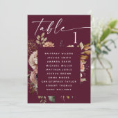 Invitation Tableau des sièges Mariages de Bourgogne foncée |  (Debout devant)