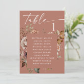 Invitation Tableau des sièges Mariages floraux en terre cuite (Debout devant)