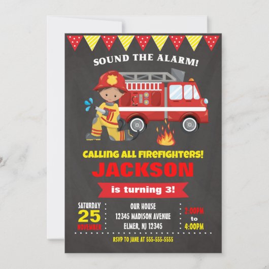 Invitation Tableau d'invitation d'anniversaire de (Devant)