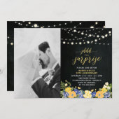 Invitation Tableau et lumières Photo 50e anniversaire de mari (Devant / Derrière)