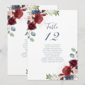 Invitation Tableau floral de Bourgogne Numéro 12 Tableau des  (Devant / Derrière)