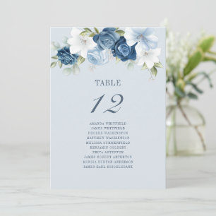 Invitation Tableau floral numéro 12 Tableau de siège bleu pou