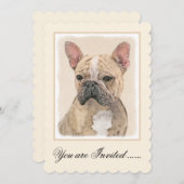 Invitation Tableau Français Bulldog (Sable) - Joli Original D (Devant / Derrière)