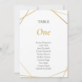 Invitation Tableau géométrique Or Numéro de siège (Dos)