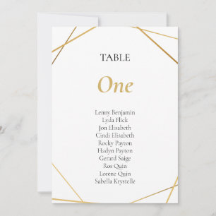 Invitation Tableau géométrique Or Numéro de siège