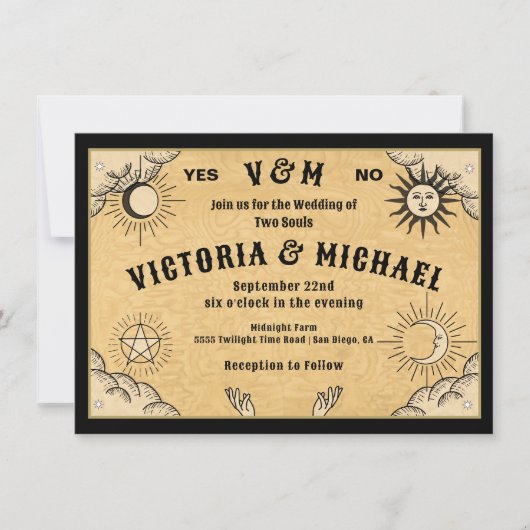 Invitation Tableau Gothique de l'esprit mystique Mariage d'Ha (Devant)