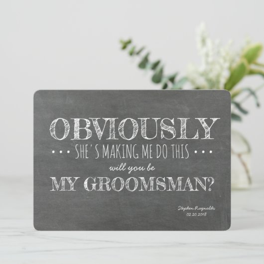 Invitation Tableau | GROOMSMAN | BEST MAN Funny Proposition (Debout devant)