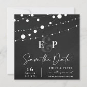 Invitation Tableau Lights Monogramme Mariage Enregistrer La D (Devant)
