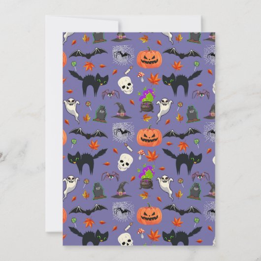 Invitation Tableau Lit Et Éffrayant D'Halloween (Dos)