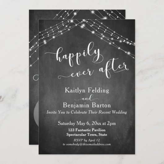 Invitation Tableau Lumineux Calligraphie À Tout Jamais (Devant / Derrière)