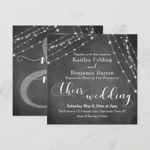 Invitation Tableau Mariage Calligraphie Cordes de Lumière Bla