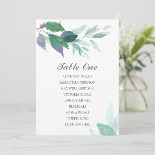 Invitation Tableau Mariage de verdure, plan de table (Debout devant)