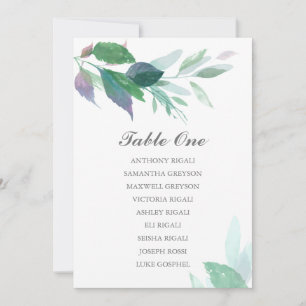 Invitation Tableau Mariage de verdure, plan de table