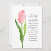 Invitation Tableau Mariage simple de la tulipe rose (Devant)