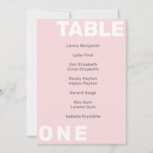 Invitation Tableau moderne en gras Numéro d'assise (Devant)