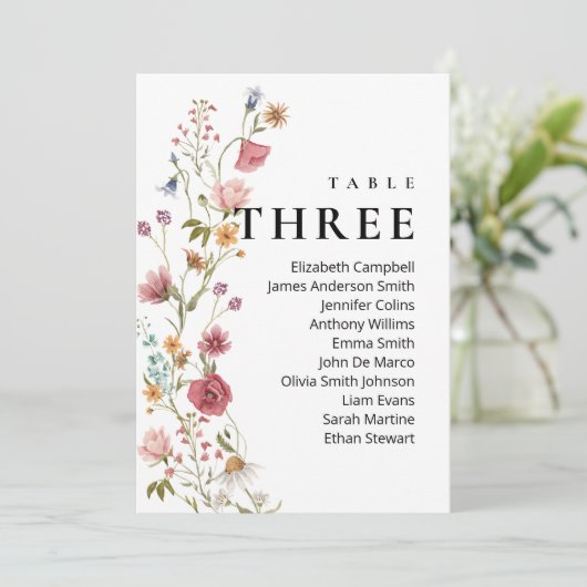 Invitation Tableau modifiable numéro trois Tableau de sièges (Debout devant)