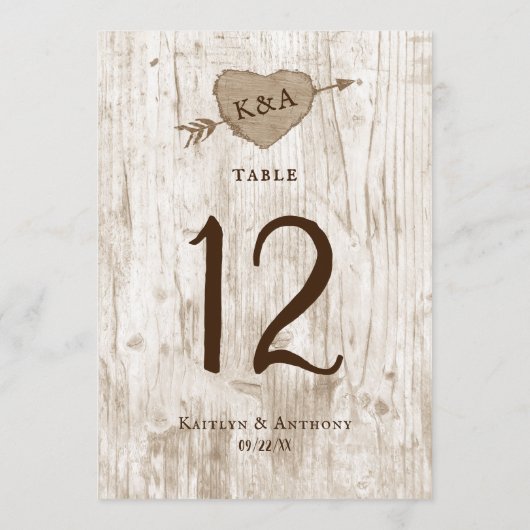 Invitation Tableau n° de la collection de Mariages d'arbre ca (Dos)