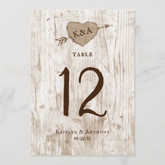 Invitation Tableau n° de la collection de Mariages d'arbre ca (Devant)