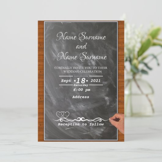 Invitation Tableau noir (Debout devant)