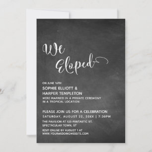 Invitation Tableau noir avec typographie simple Nous nous som