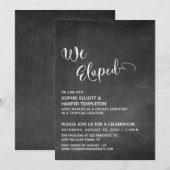 Invitation Tableau noir avec typographie simple Nous nous som (Devant / Derrière)