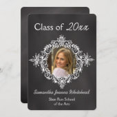 Invitation Tableau noir Cadre photo Déco Diplôme de l'école s (Devant / Derrière)