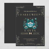 Invitation Tableau noir Citrouille Jack-O' Lantern Halloween (Devant / Derrière)