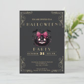 Invitation Tableau noir Citrouille Jack-O' Lantern Halloween  (Debout devant)