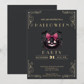Invitation Tableau noir Citrouille Jack-O' Lantern Halloween  (Devant / Derrière)