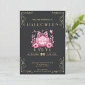 Invitation Tableau noir Citrouille Jack-O' Lantern Halloween (Debout devant)