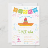 Invitation Tableau noir coloré à trois ans (Devant)