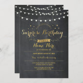 Invitation Tableau noir de la fête d'anniversaire Surprise To (Devant / Derrière)