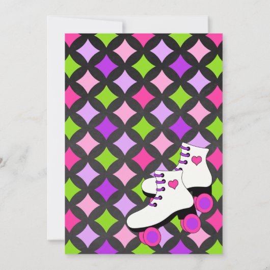 Invitation Tableau noir de patinage à rouleaux pour filles An (Dos)